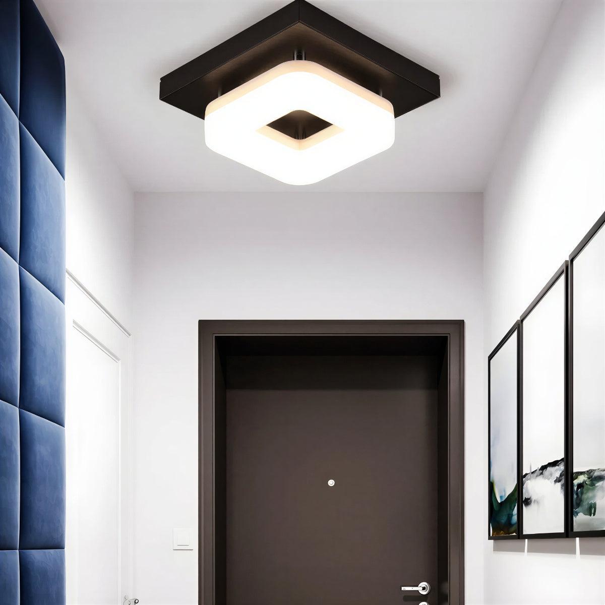 Modern Square Ceiling Light Fixture With Flush Mount Design