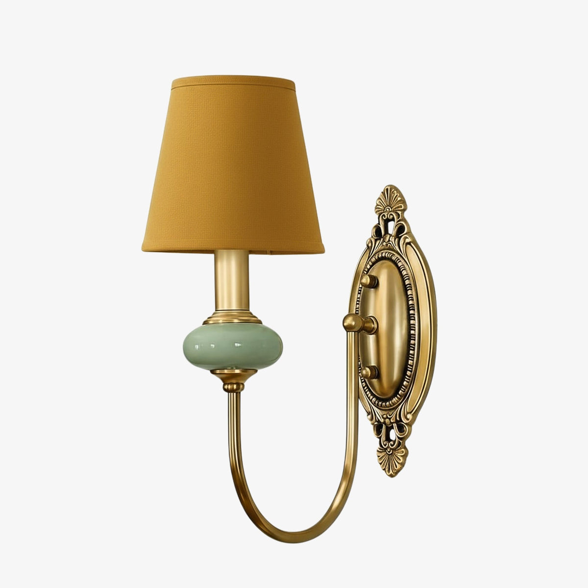 Classic Fabric Shade Sconce – Ceramic Wall Light for Hallway or Bedroom