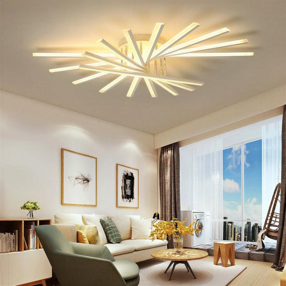 Nordic Minimalist Modern Ceiling Light Flush Mount Fixture With Starburst Design