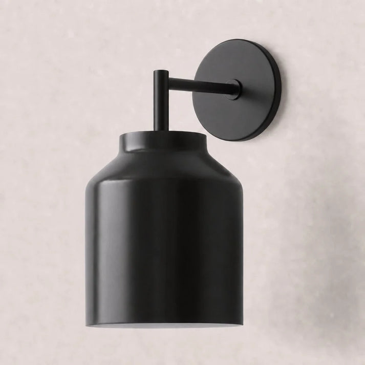 Minimal Wall Sconce – Vintage Milk Glass Sconce and Metal Accent