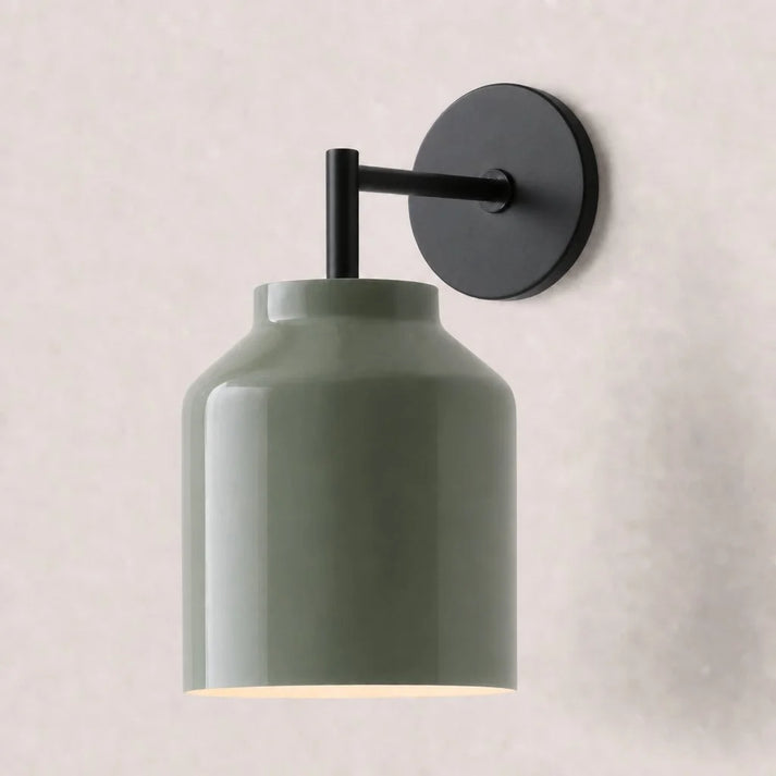Minimal Wall Sconce – Vintage Milk Glass Sconce and Metal Accent