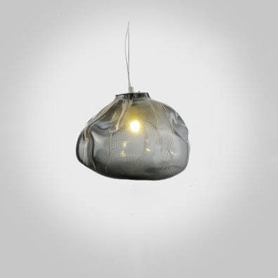Modern Minimalist Shaped Glass 1-Light Cloud Suspension Pendant Light for Living Room