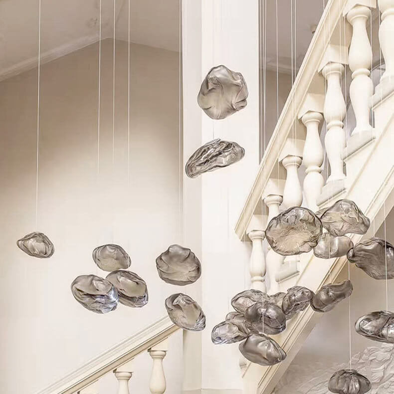 Modern Minimalist Shaped Glass 1-Light Cloud Suspension Pendant Light for Living Room