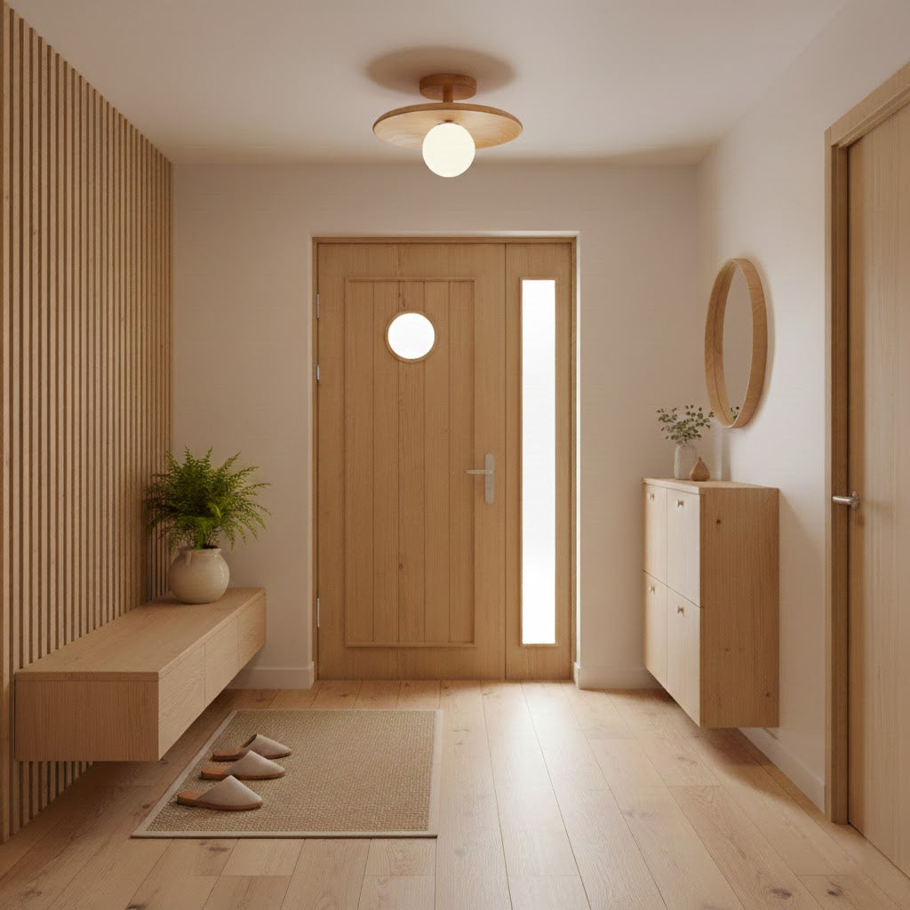 Natural Ash Wood Ceiling Light