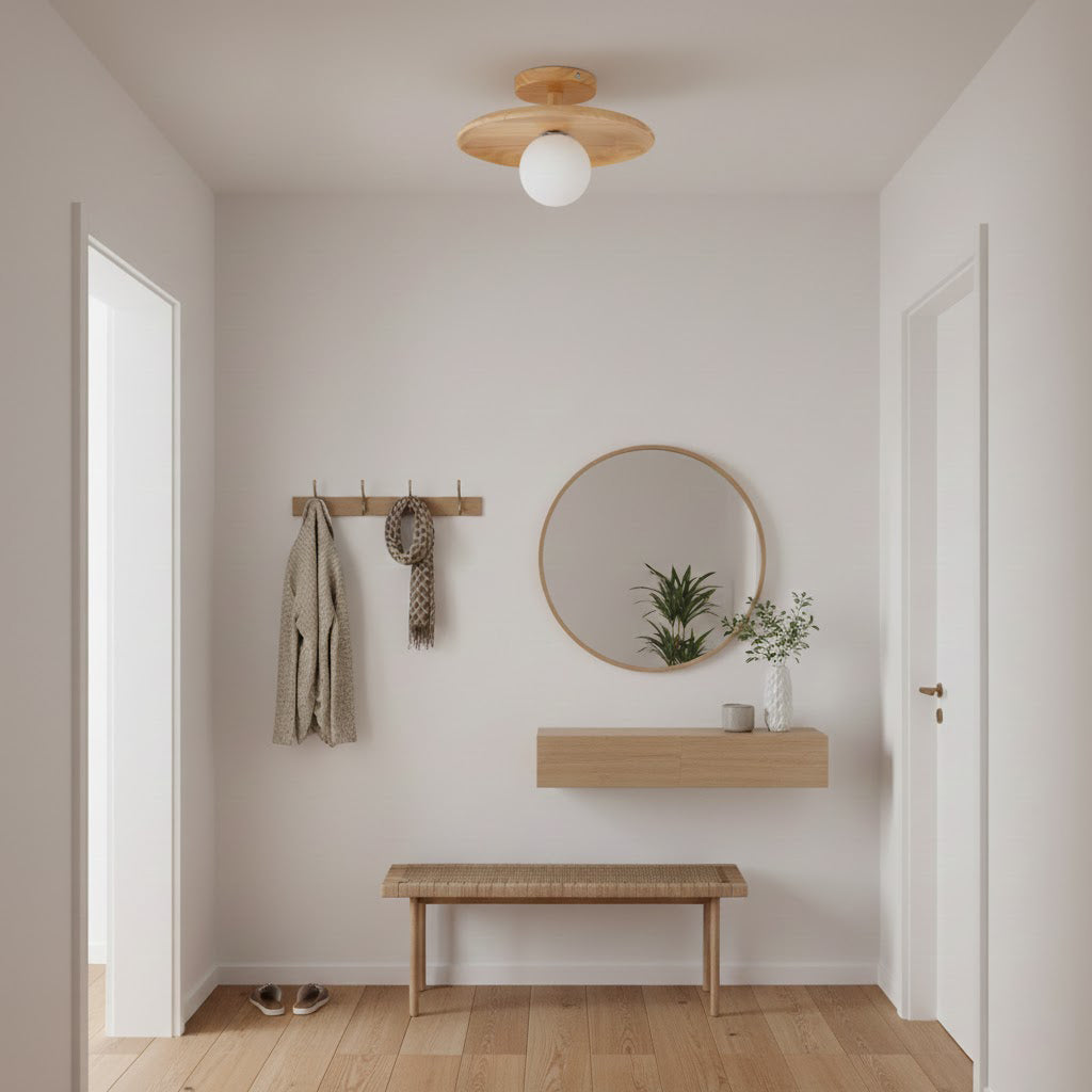 Natural Ash Wood Ceiling Light