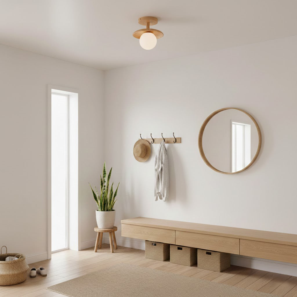 Natural Ash Wood Ceiling Light