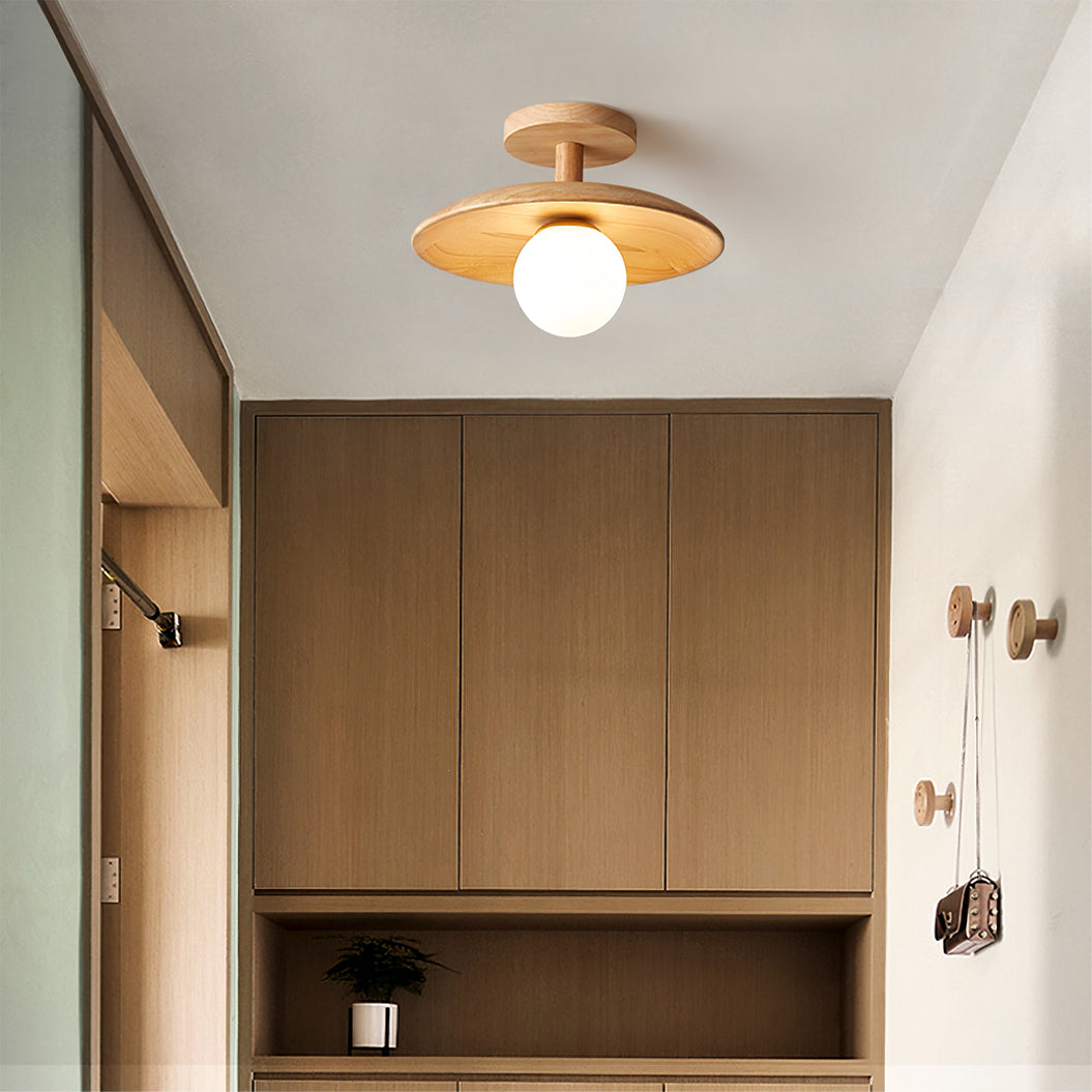 Natural Ash Wood Ceiling Light