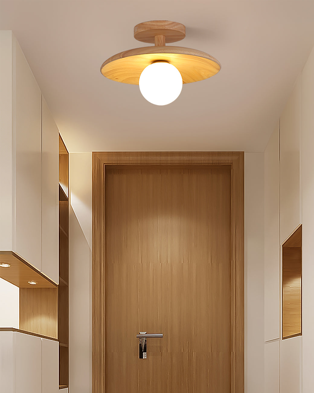 Natural Ash Wood Ceiling Light