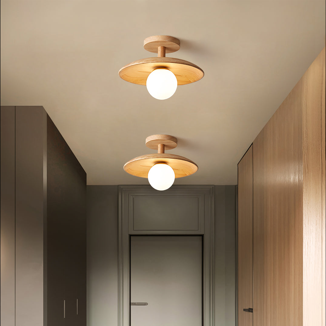 Natural Ash Wood Ceiling Light