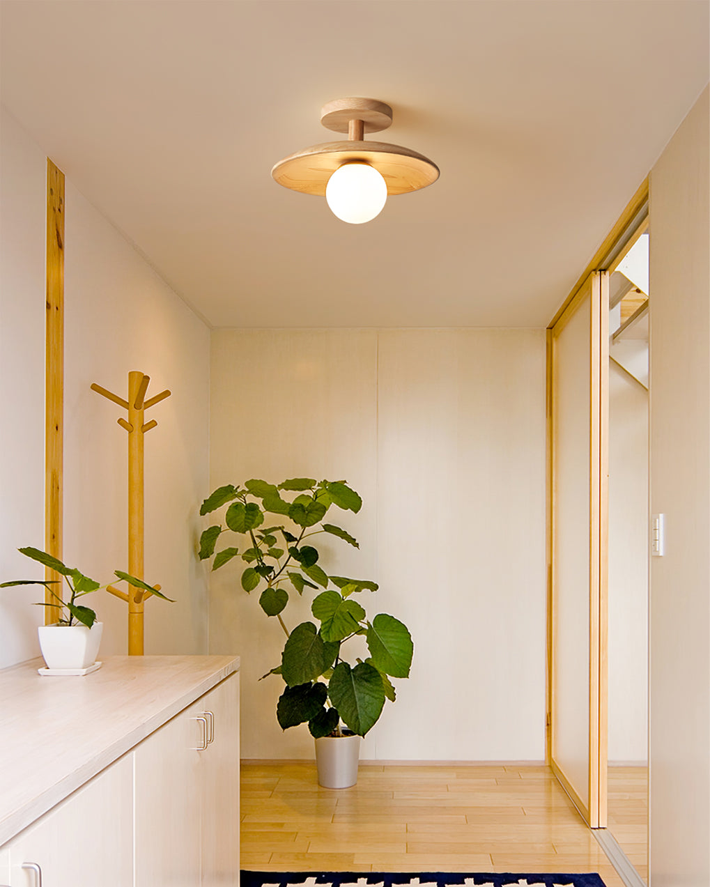 Natural Ash Wood Ceiling Light