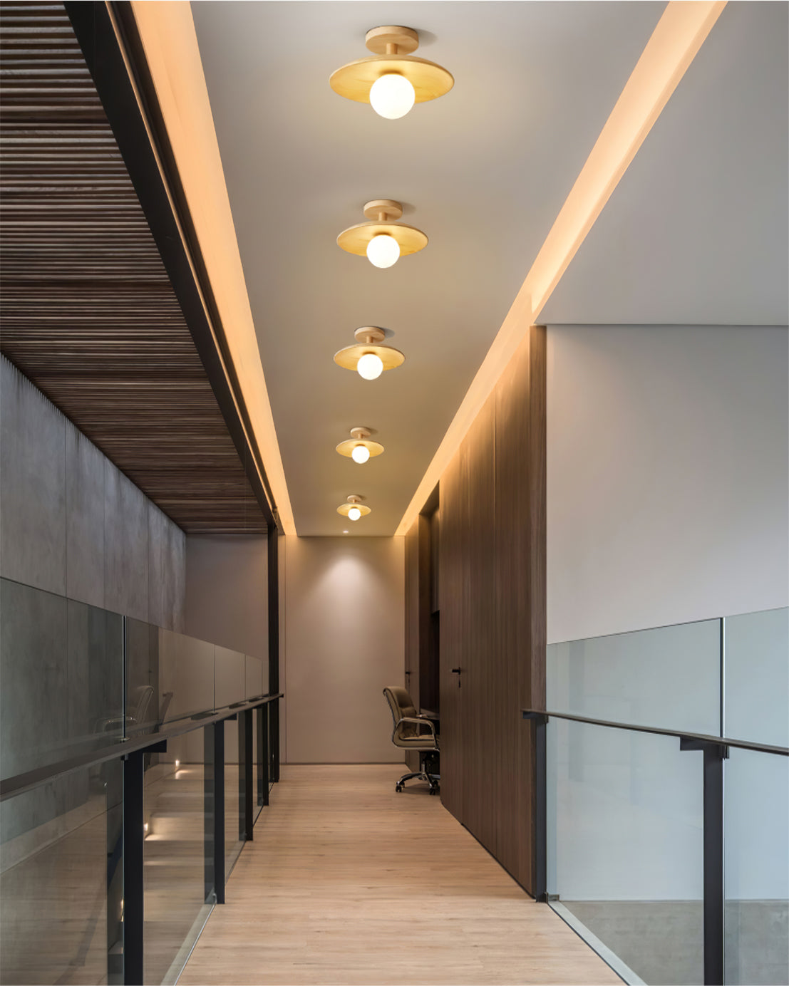 Natural Ash Wood Ceiling Light