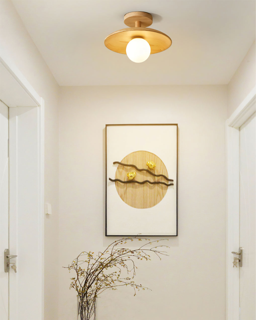 Natural Ash Wood Ceiling Light