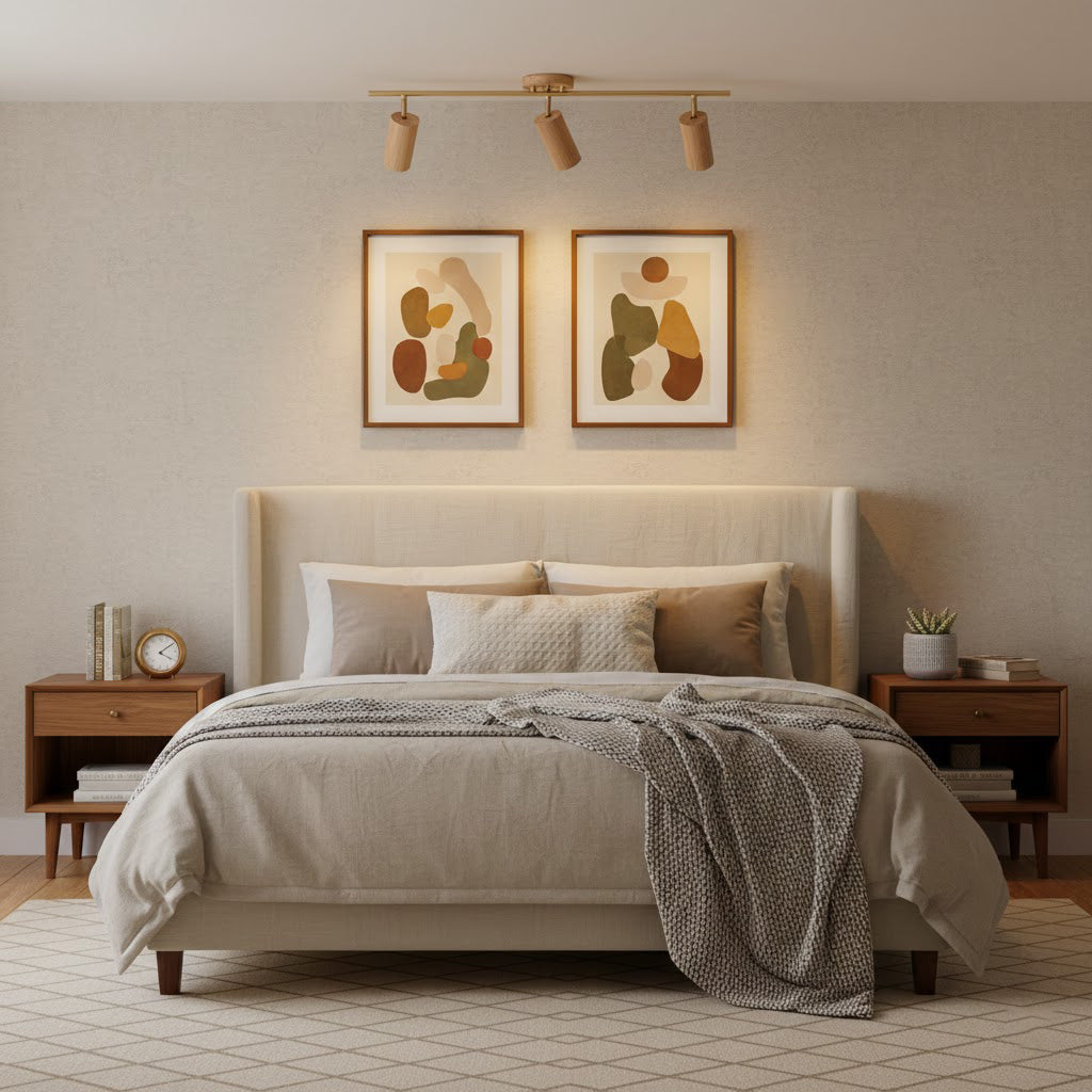 Ash Wood LED Ceiling Spotlight – Adjustable Modern Sustainable Light
