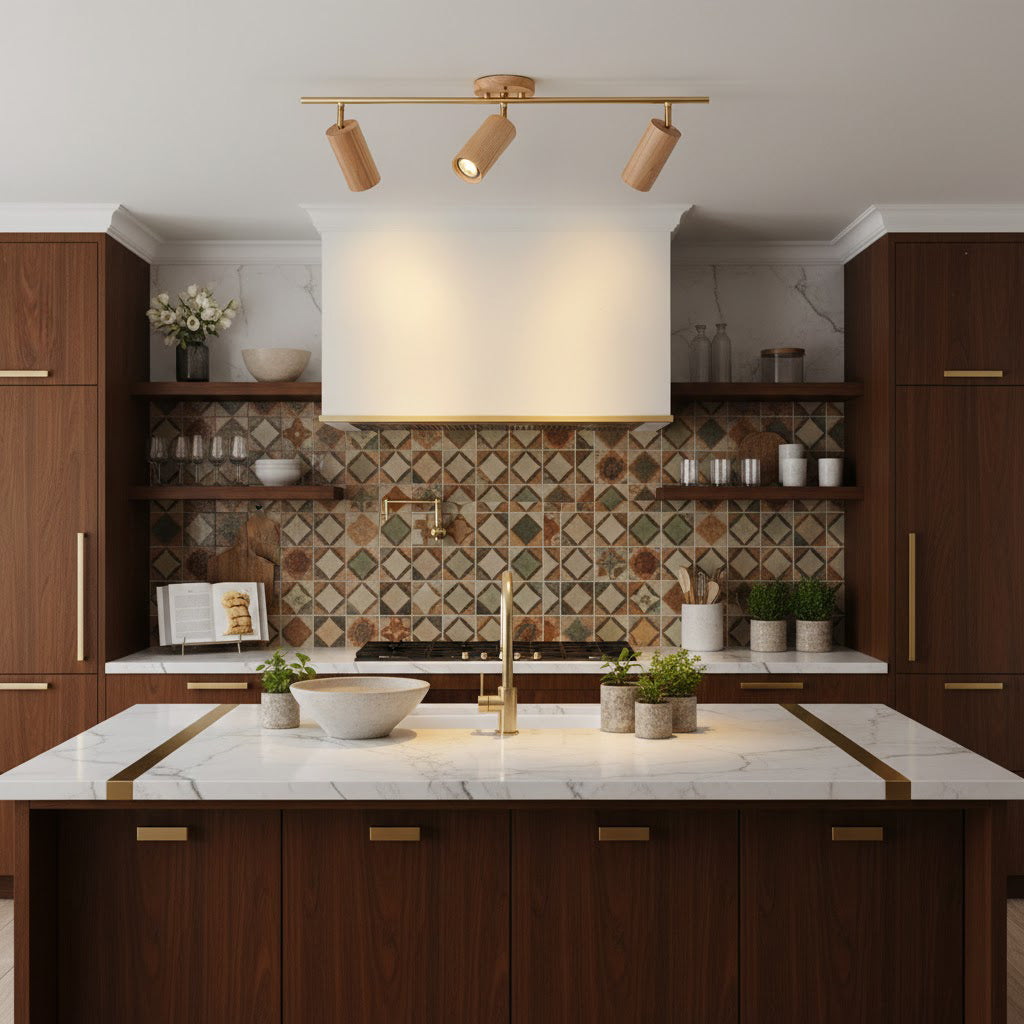 Ash Wood LED Ceiling Spotlight – Adjustable Modern Sustainable Light