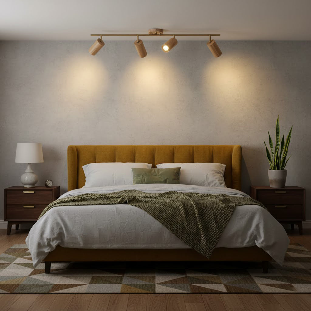 Ash Wood LED Ceiling Spotlight – Adjustable Modern Sustainable Light