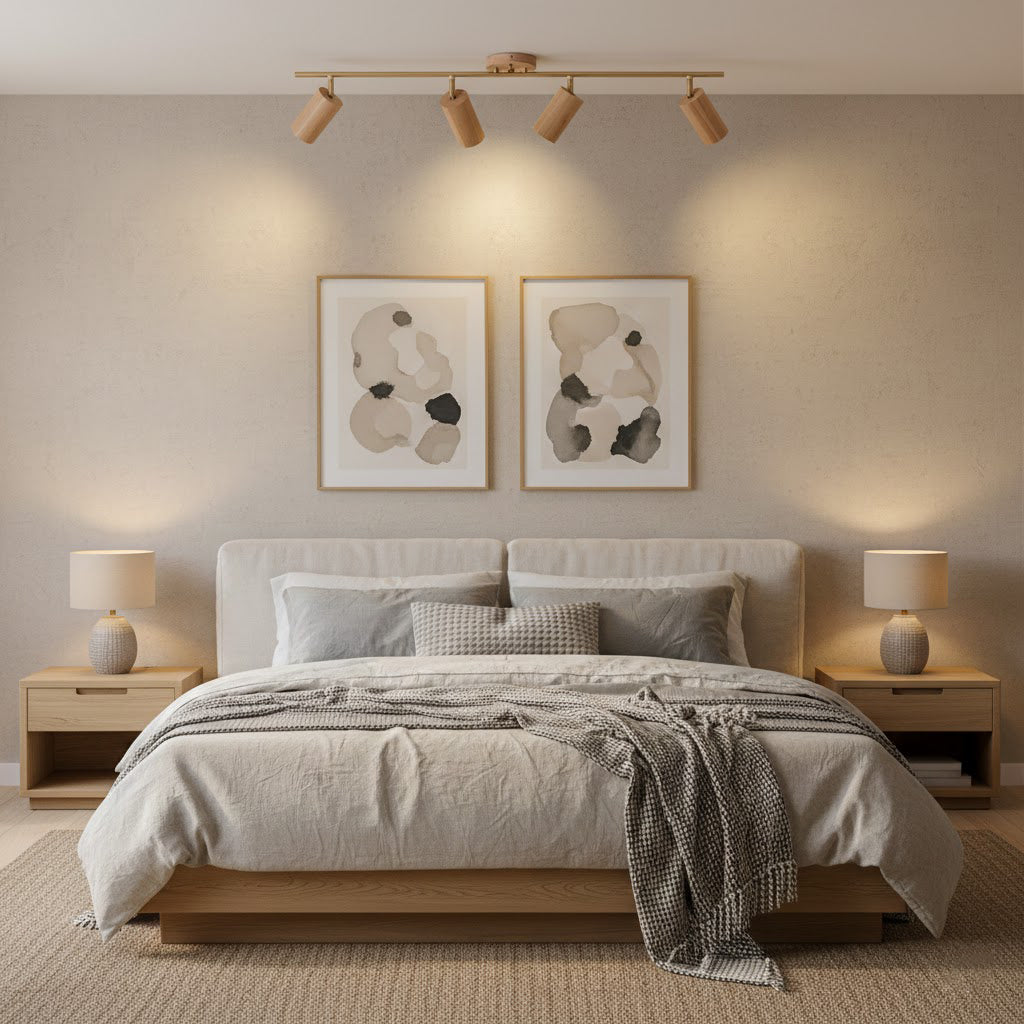 Ash Wood LED Ceiling Spotlight – Adjustable Modern Sustainable Light