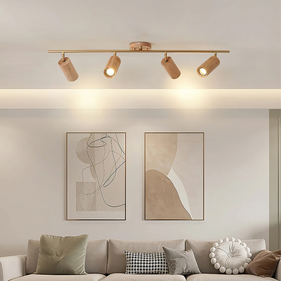 Ash Wood LED Ceiling Spotlight – Adjustable Modern Sustainable Light