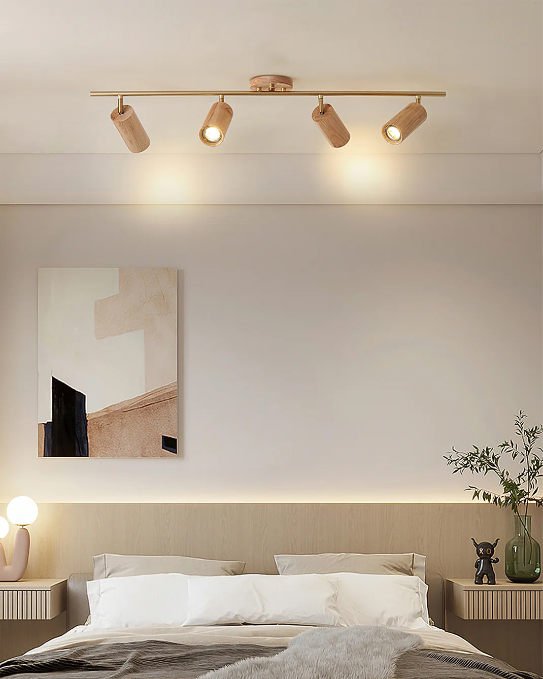 Ash Wood LED Ceiling Spotlight – Adjustable Modern Sustainable Light