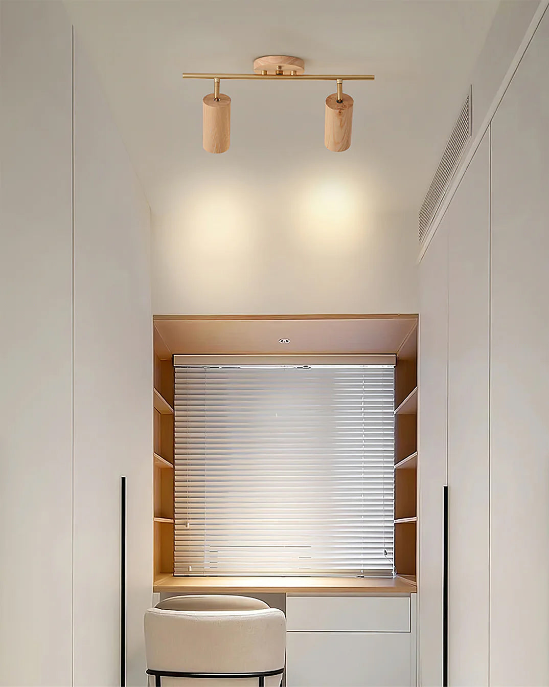 Ash Wood LED Ceiling Spotlight – Adjustable Modern Sustainable Light