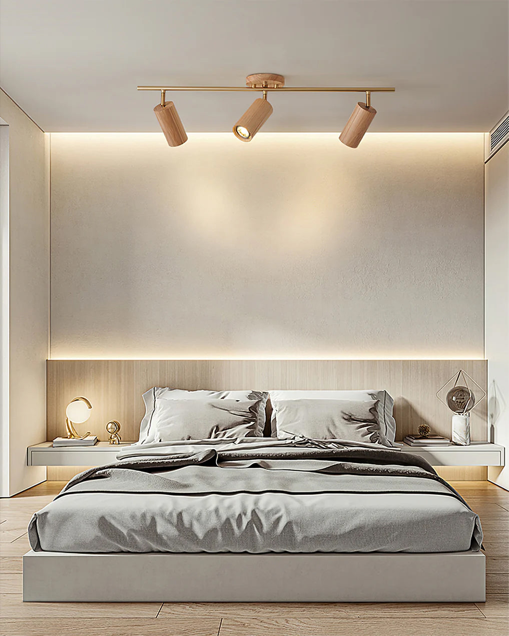 Ash Wood LED Ceiling Spotlight – Adjustable Modern Sustainable Light