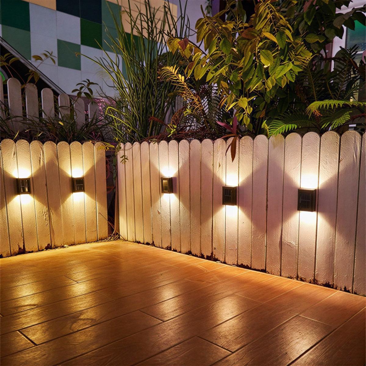 Solar Fence Lights For Outdoor Backyard Garden
