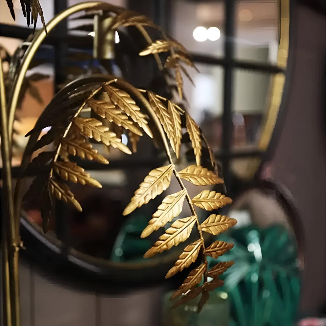 Tropical Golden Palm Tree Floor Lamp For Modern Home Lighting