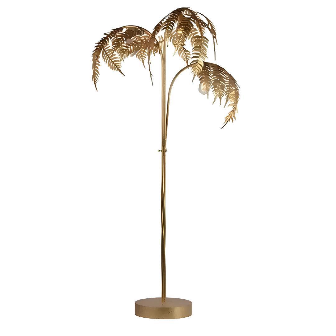 Tropical Golden Palm Tree Floor Lamp For Modern Home Lighting