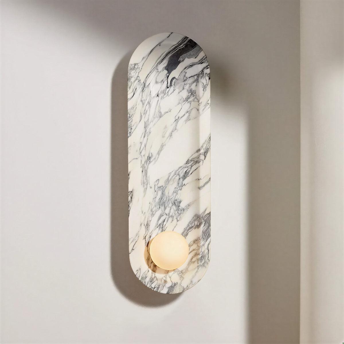 Wall Sconce Light With Modern Marble Design
