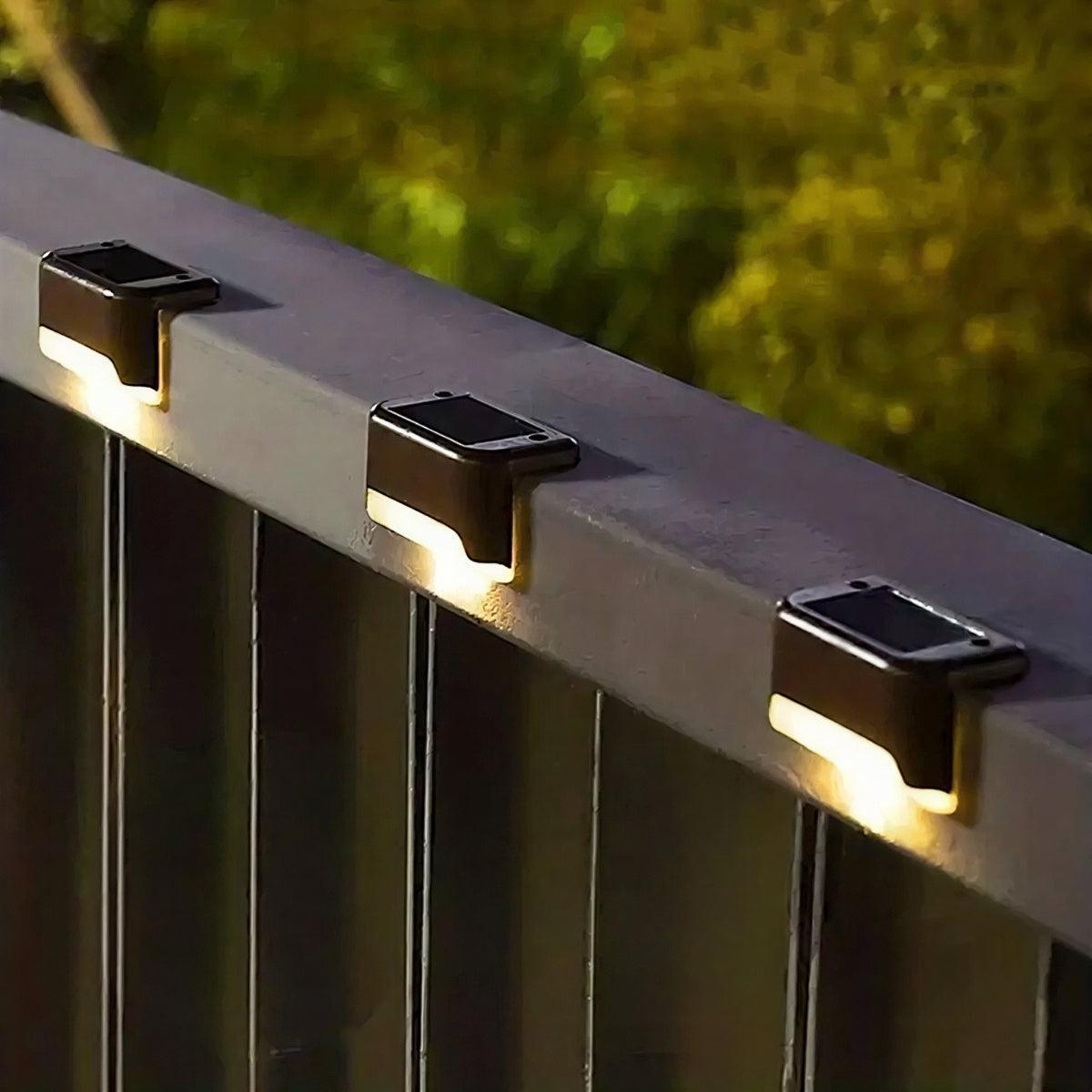 Set of 4 Wireless Solar Garden Wall Lights With Automatic Timer Activation