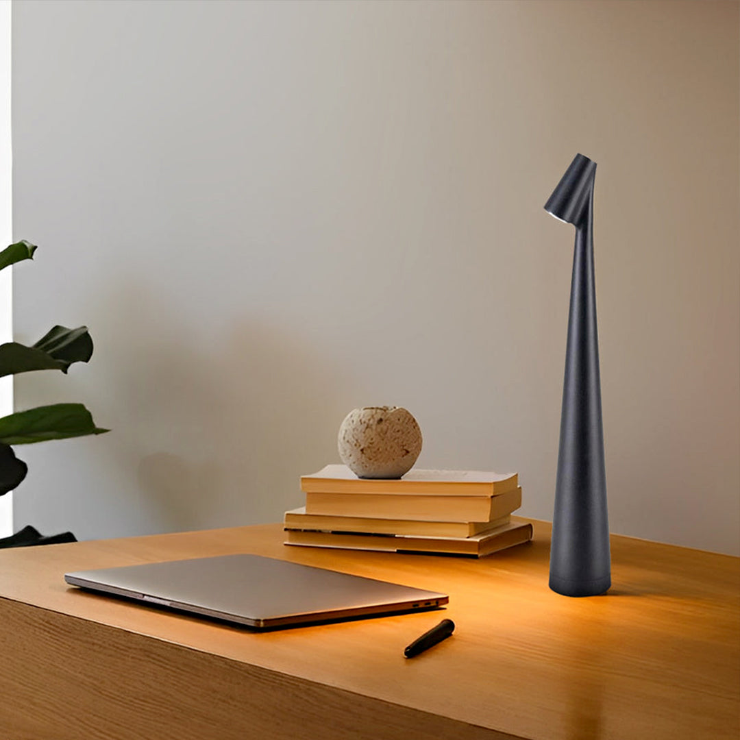 Cone Shaped Table Lamp Modern LED Dimmable Metal Light