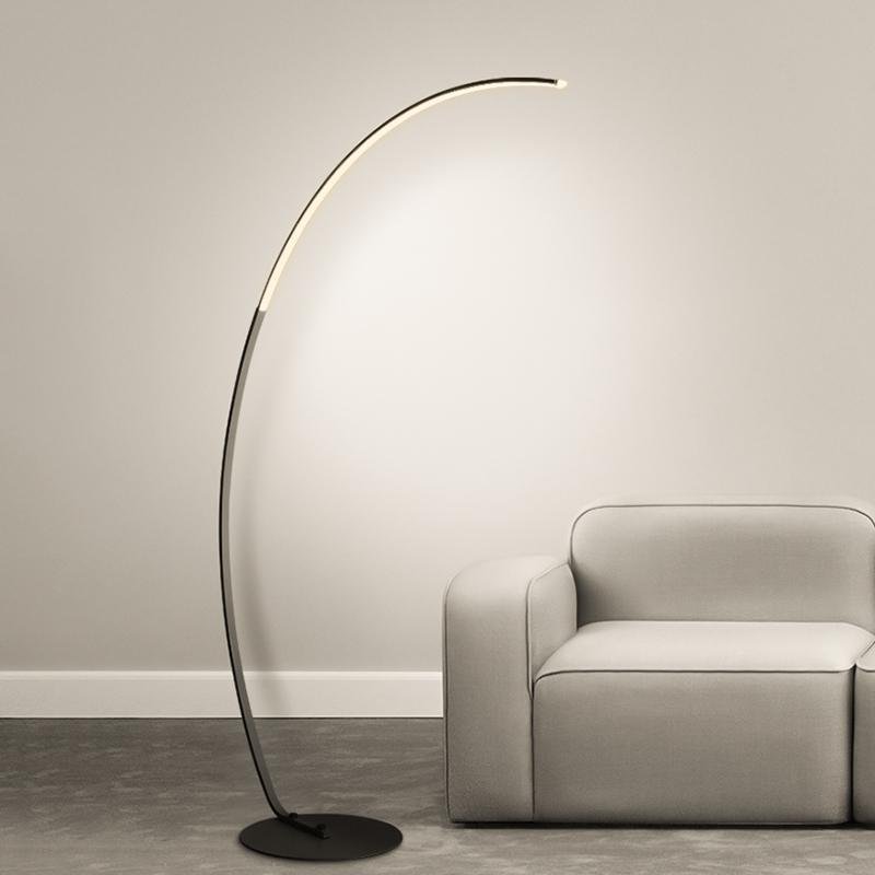Arcing Floor Lamps Modern Remote Control Aluminum LED Lamp
