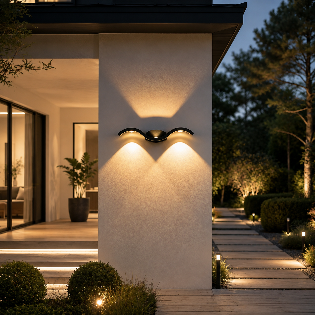 Wave Wall Sconce Outdoor Creative Up-Down LED Light