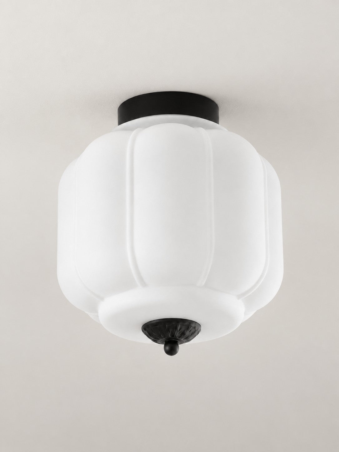 Flush Mount Milk Glass Ceiling Light – Modern Accent Lighting with Artistic Glass Shade
