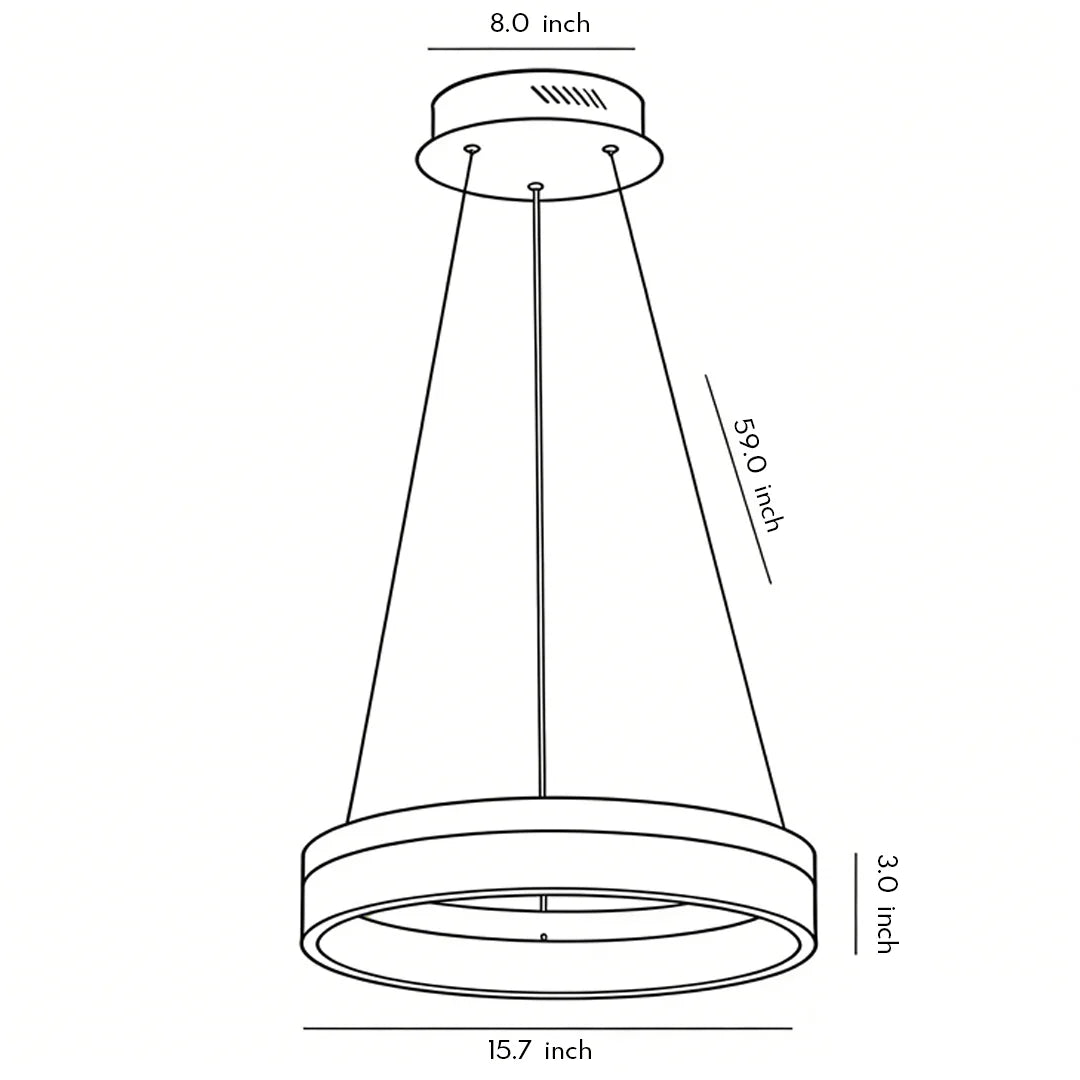 Black Ring Pendant Light Modern Aluminum LED Ceiling Light