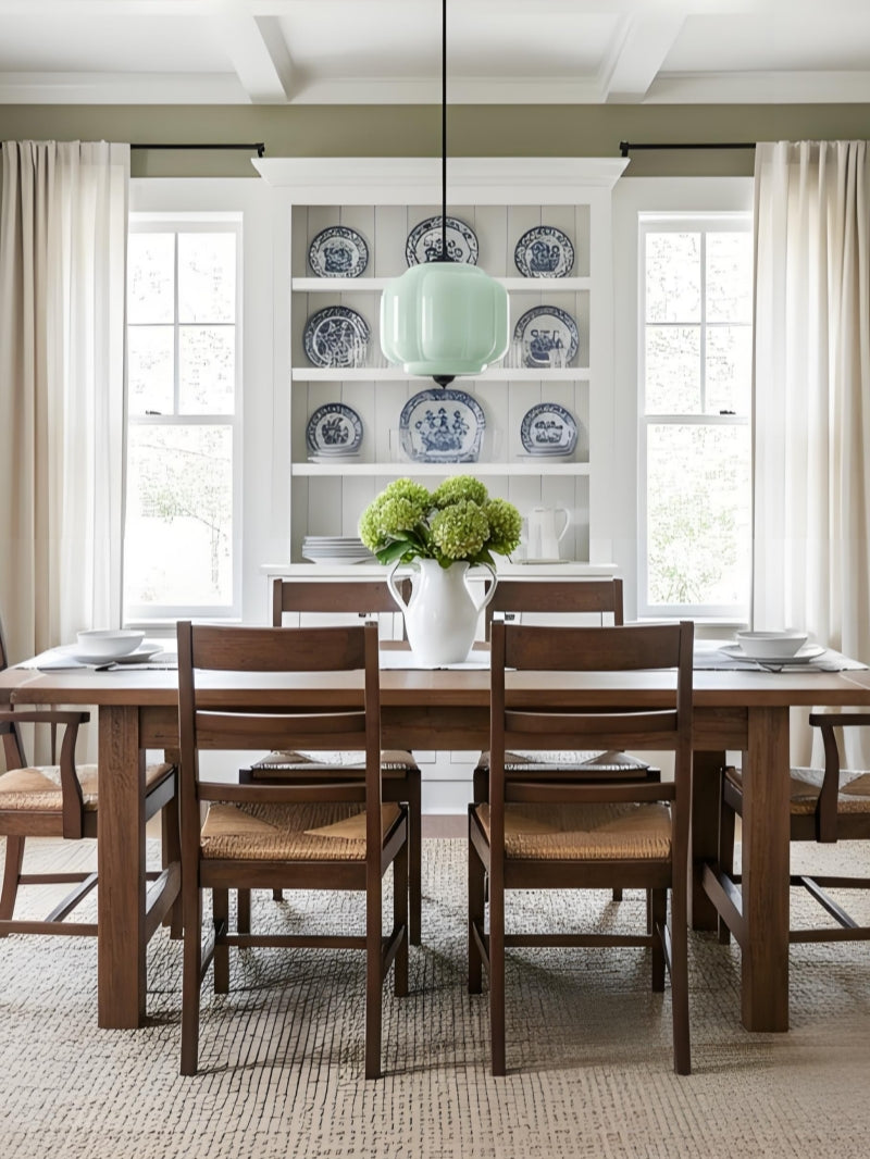 American Vintage Cream Glass Shade Shaped Chandelier