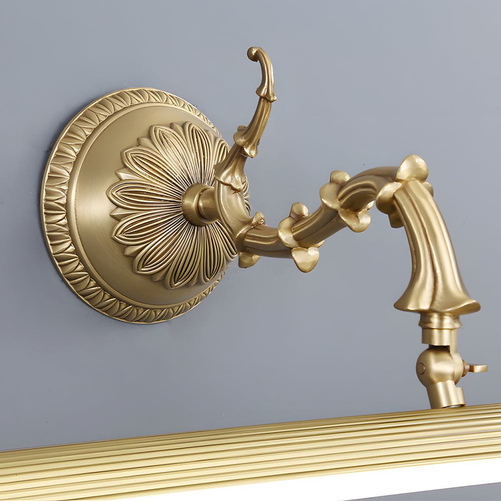 Brushed Gold Vanity Light Bar European-Style Linear Copper Light