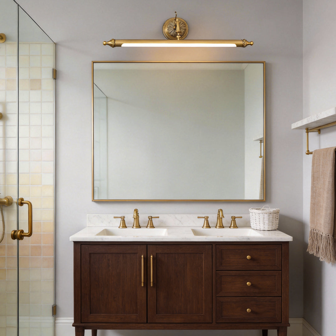 Brushed Gold Vanity Light Bar European-Style Linear Copper Light