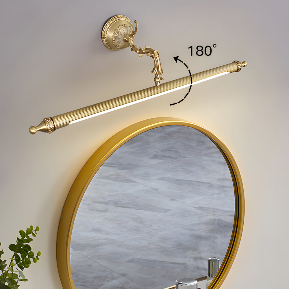Brushed Gold Vanity Light Bar European-Style Linear Copper Light