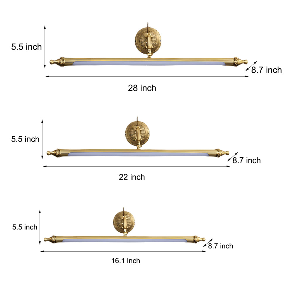 Brushed Gold Vanity Light Bar European-Style Linear Copper Light