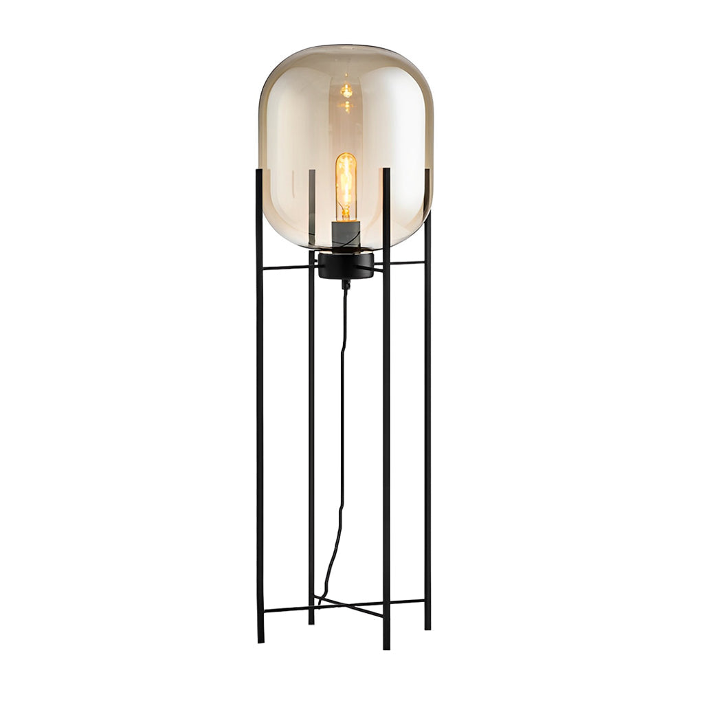 Bubble Glass Floor Lamp Industrial Hardware Rods Lamp