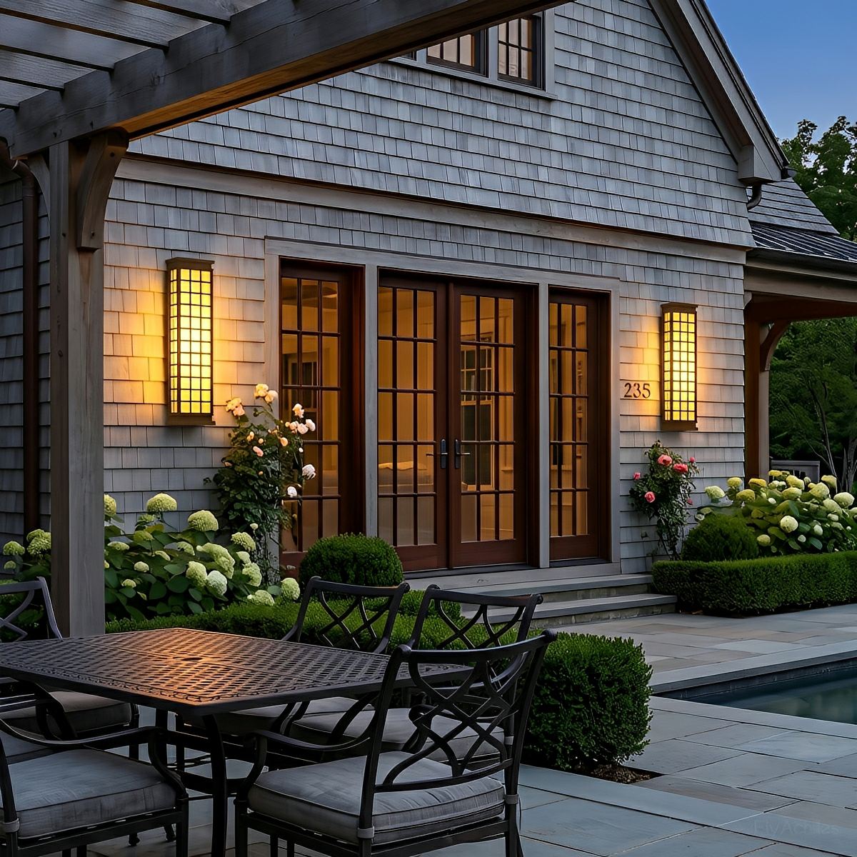 Farmhouse Grid Outdoor Wall Sconce