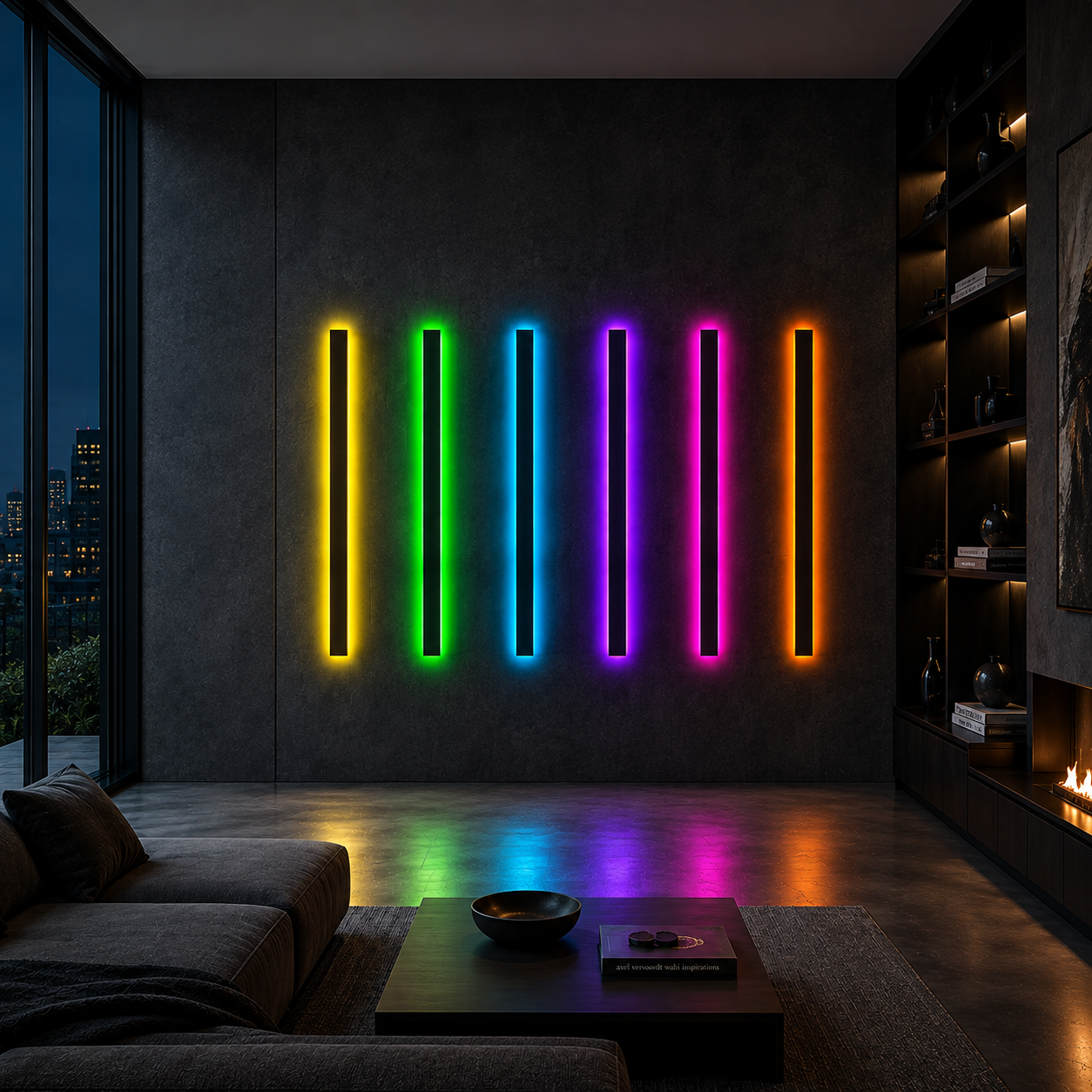 Outdoor Strip Wall Light Black Linear LED Integrated Light