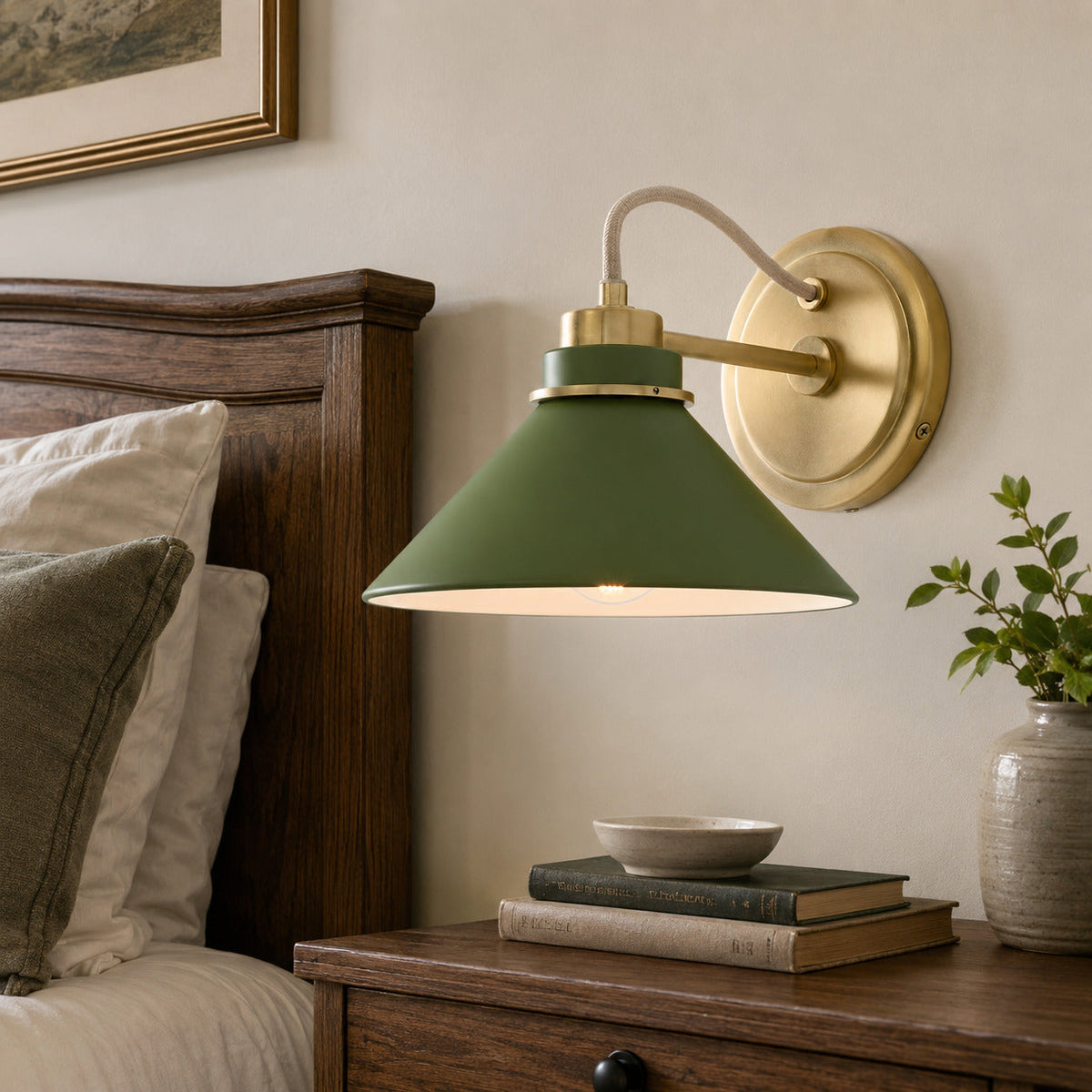 Curved Arm Globe Wall Sconce – Modern Industrial Wall Lamp for Bathroom, Bedroom, and Hallway