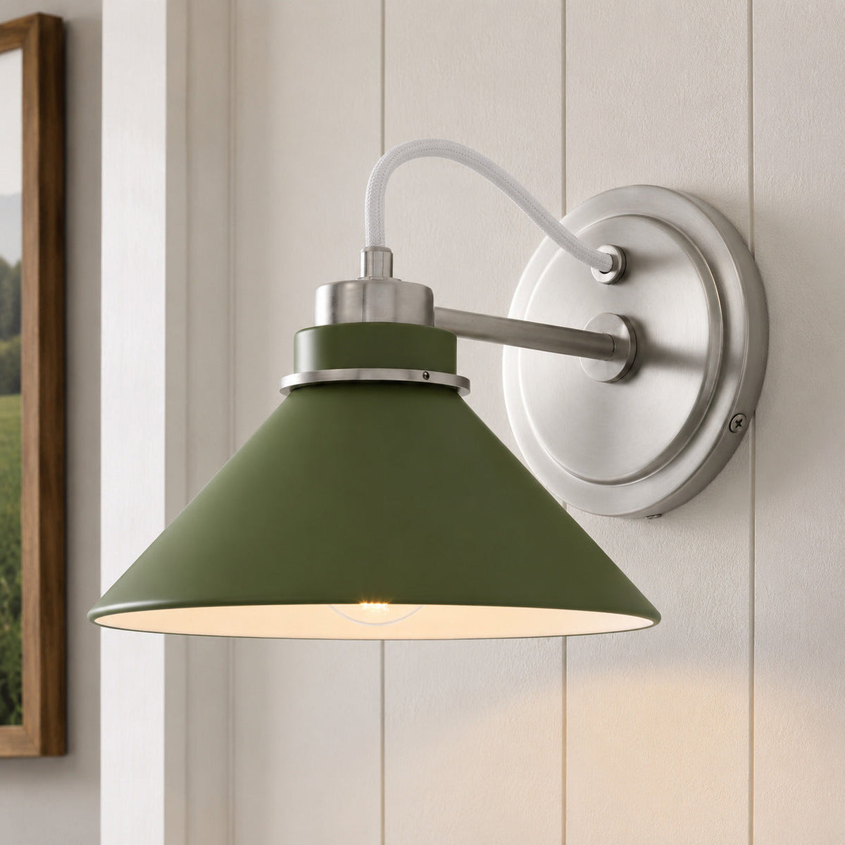 Curved Arm Globe Wall Sconce – Modern Industrial Wall Lamp for Bathroom, Bedroom, and Hallway