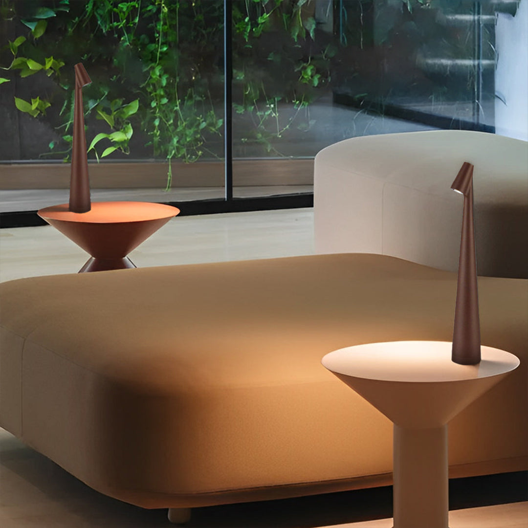 Cone Shaped Table Lamp Modern LED Dimmable Metal Light