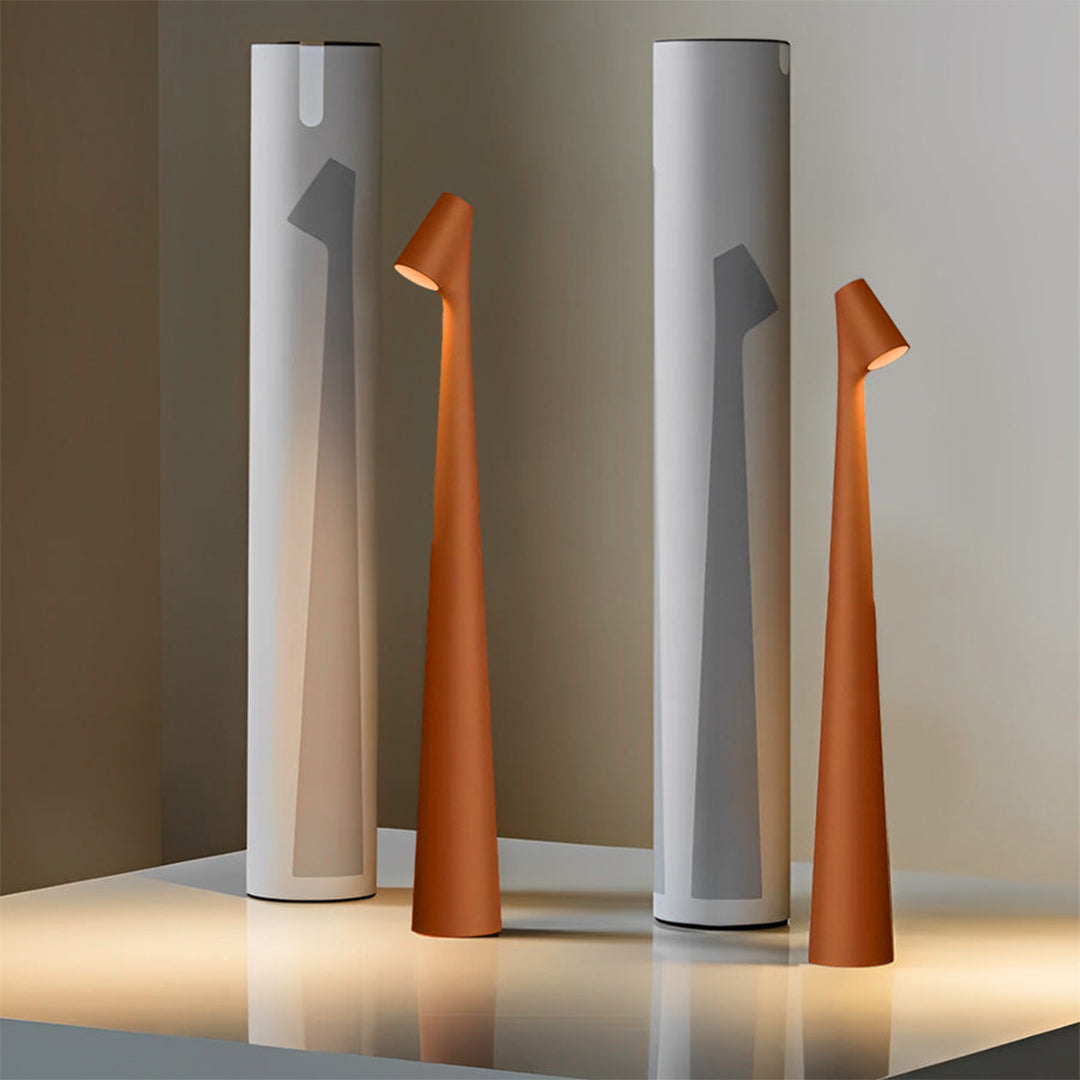 Cone Shaped Table Lamp Modern LED Dimmable Metal Light
