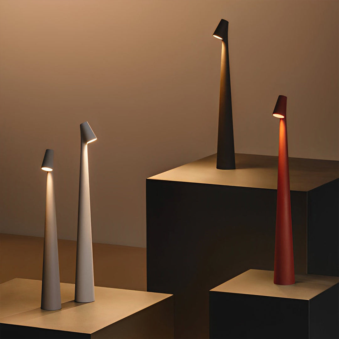 Cone Shaped Table Lamp Modern LED Dimmable Metal Light