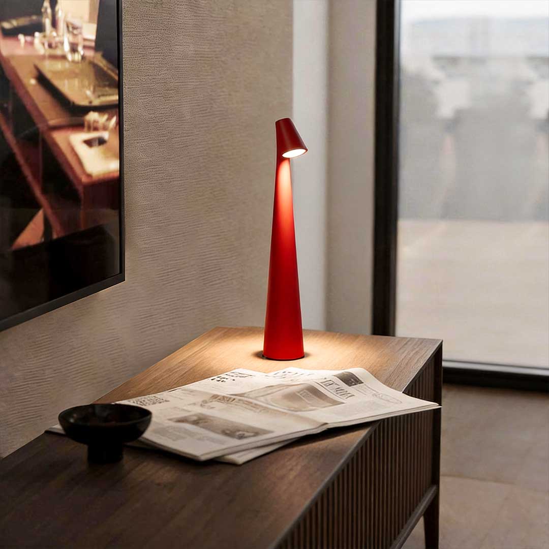 Cone Shaped Table Lamp Modern LED Dimmable Metal Light