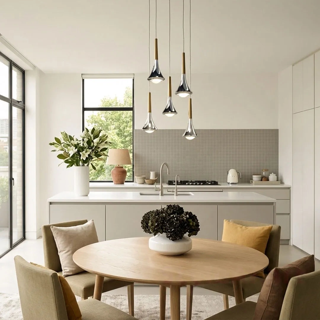 Contemporary Mini Pendant Lights Teardrop Metal Ceiling Light
