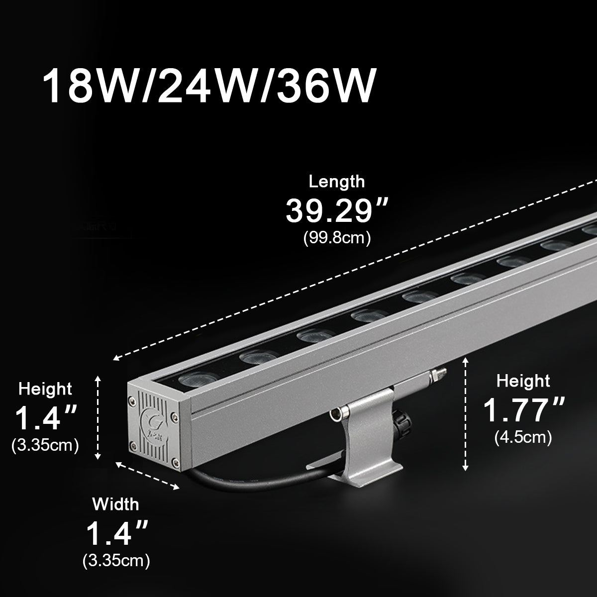 DC24V Low Voltage Waterproof Outdoor LED Wall Washer Lights 39.37''
